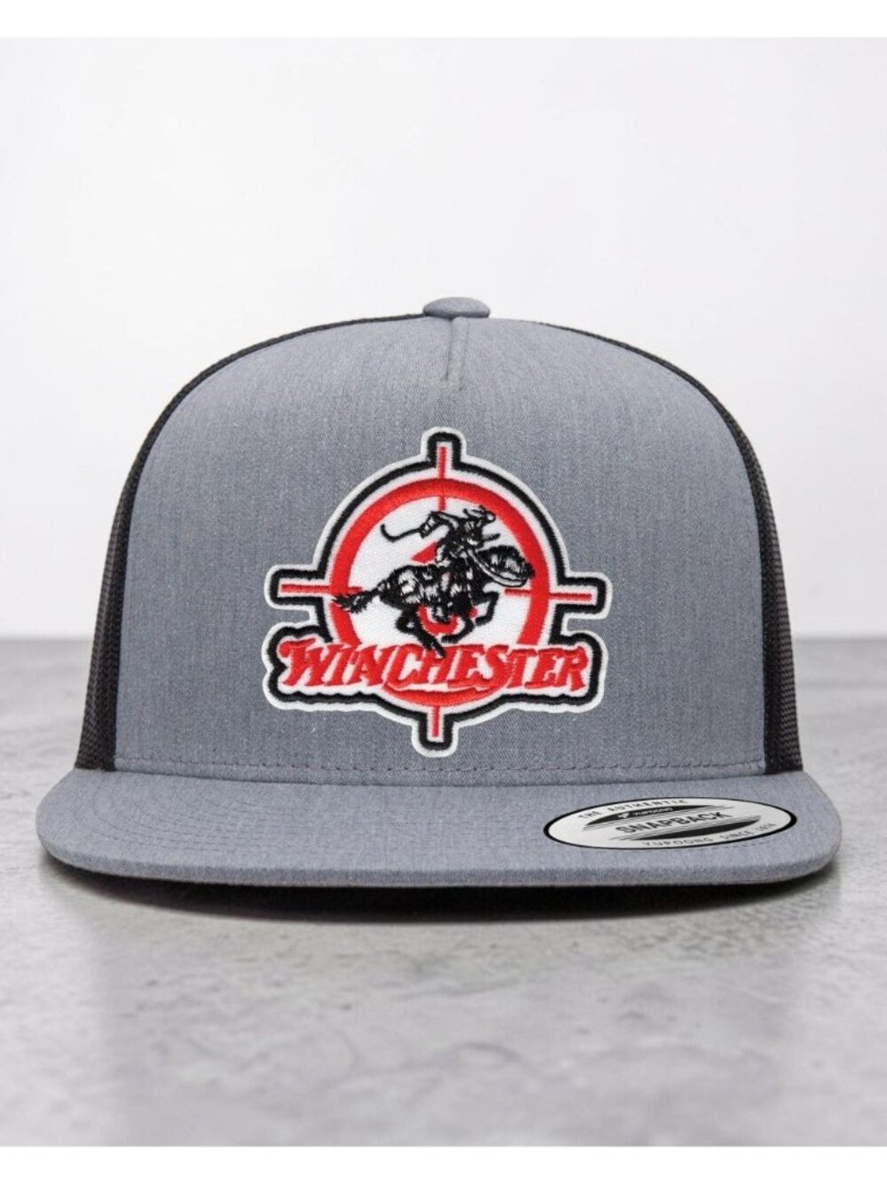 Winchester Firearms YP Classics 6006 Flat Bill Trucker Mesh Back Snapback grey/b